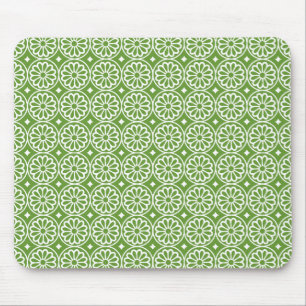 Tapis De Souris Ancient Egyptian Flowers - Avocado Green