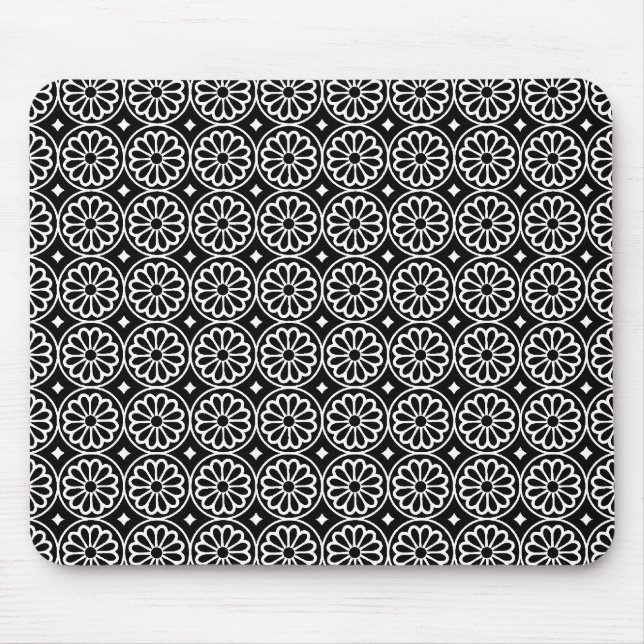 Tapis De Souris Ancient Egyptian Flowers - Black (Devant)