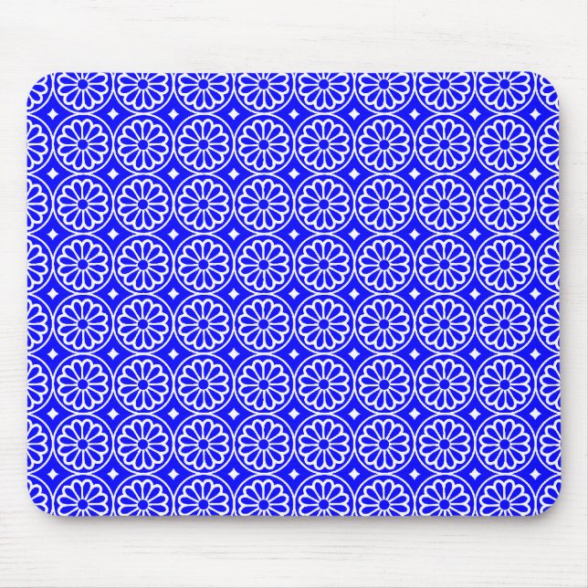 Tapis De Souris Ancient Egyptian Flowers - Blue (Devant)