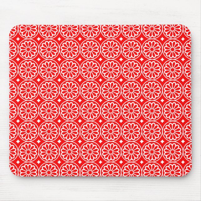 Tapis De Souris Ancient Egyptian Flowers - Red (Devant)