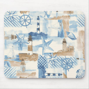 Tapis De Souris Ancrage marin du thème nautique du bateau au vola