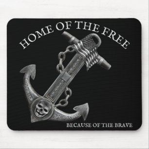 Tapis De Souris Ancrage métallique chrome pirate thème nautique