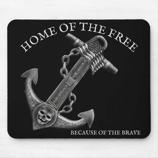 Tapis De Souris Ancrage métallique chrome pirate thème nautique (Devant)