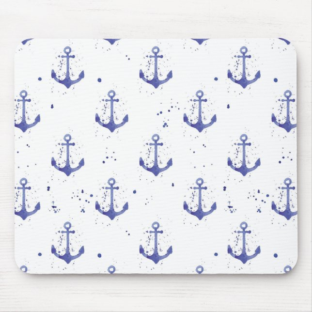 Tapis De Souris Ancre d'aquarelle Motif 2 (Devant)