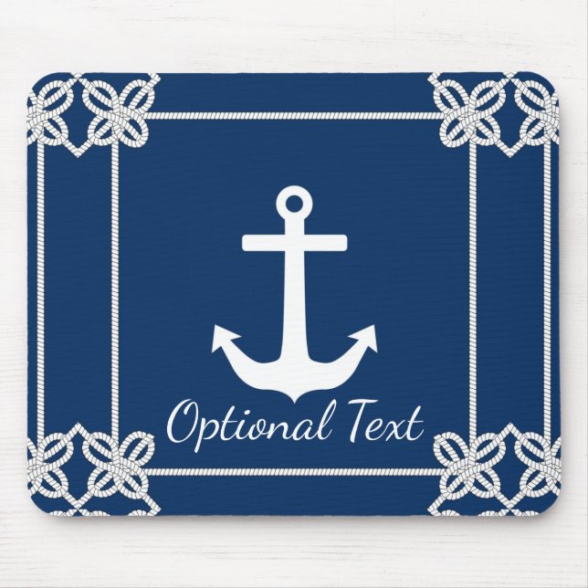 Tapis De Souris Ancre en corde Frame Nautique (Devant)