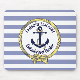 Tapis De Souris Ancre marine/nom de Personnaliser/noeud du marin,