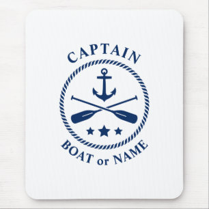 Tapis De Souris Ancre nautique et aviron avec capitaine bateau ou 