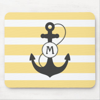 Tapis De Souris Ancre nautique jaune