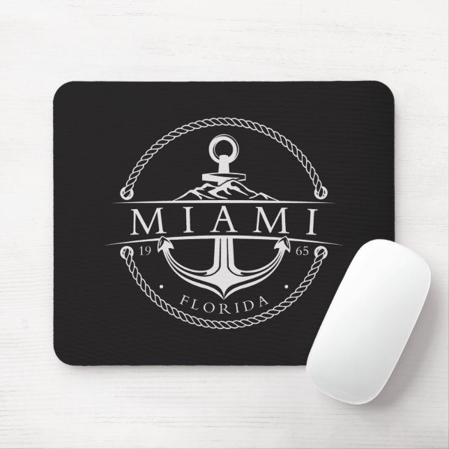 Tapis De Souris Ancre nautique Miami Floride 1965 (Avec souris)