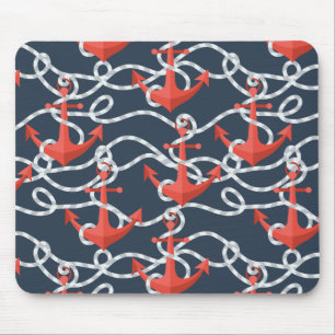 Tapis De Souris Ancres Nautiques Et Motif De Cordes