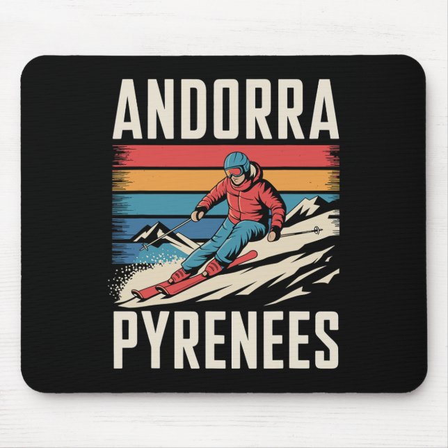 Tapis De Souris Andorre Pyrénées Station de ski (Devant)