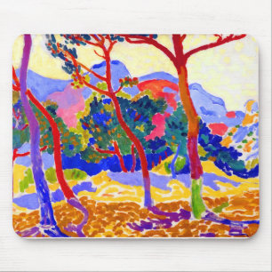 Tapis De Souris Andre Derain Paysage fauviste avec arbres