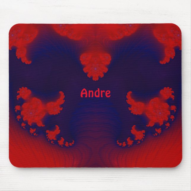 Tapis De Souris ANDRE ~ Panier de souris rouge et bleu (Devant)