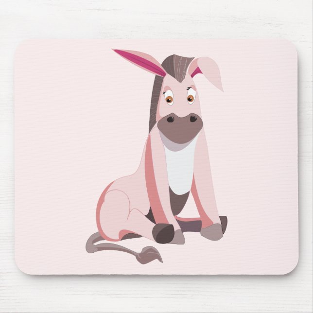 Tapis de souris Âne rose - Vos couleurs (Devant)