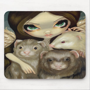 Tapis De Souris "Ange avec des furets" Mousepad