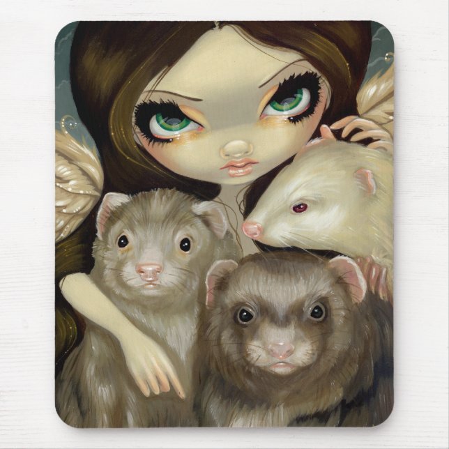 Tapis De Souris "Ange avec des furets" Mousepad (Devant)
