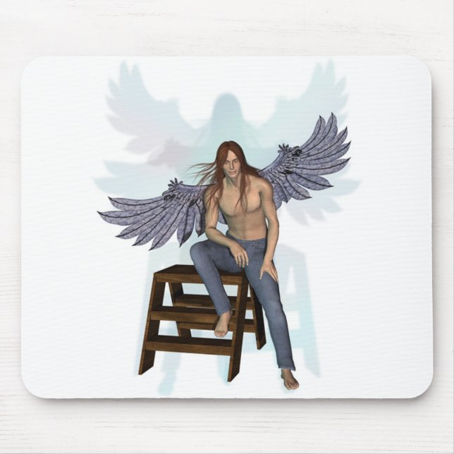 Tapis De Souris Ange dans des blues-jean (Devant)