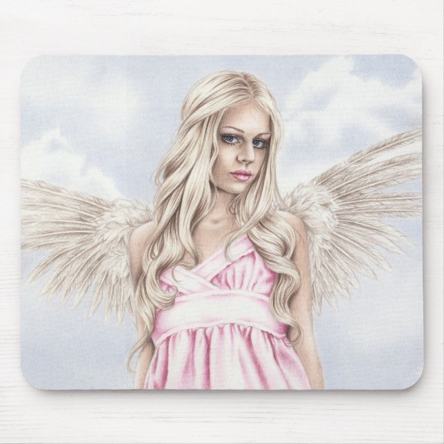Tapis De Souris Ange dans Mousepad rose (Devant)