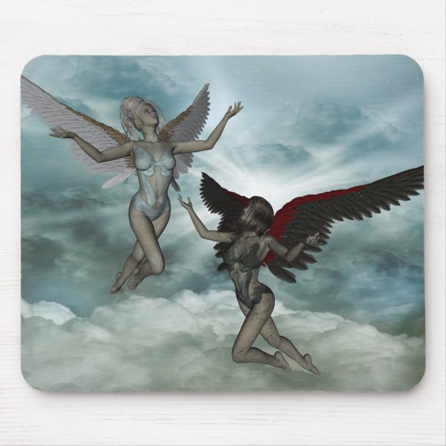 Tapis De Souris Ange de léger et d'obscurité (Devant)