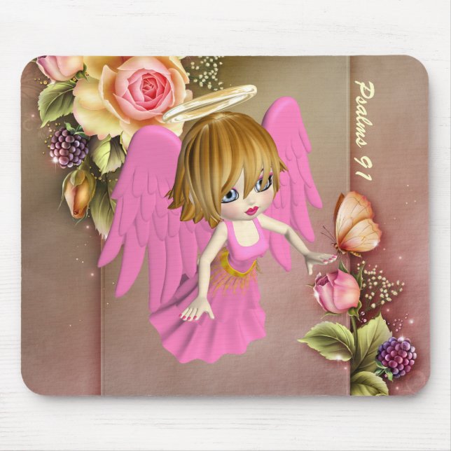 Tapis De Souris Ange de prière n°3 Mousepad (Devant)