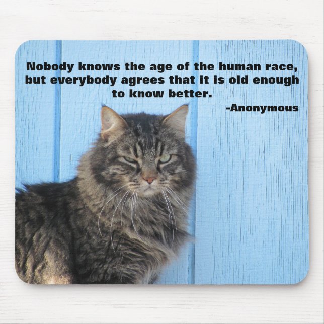 Tapis De Souris Ange grincheux avec la citation anonyme (Devant)