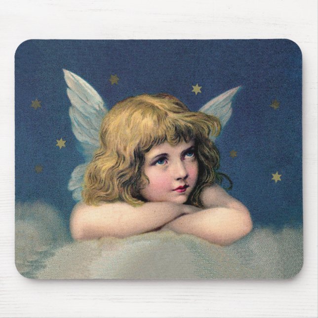 Tapis de souris ange reposant sur un nuage (Devant)