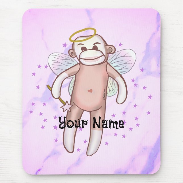 Tapis De Souris Ange Singe Chaussette (Devant)