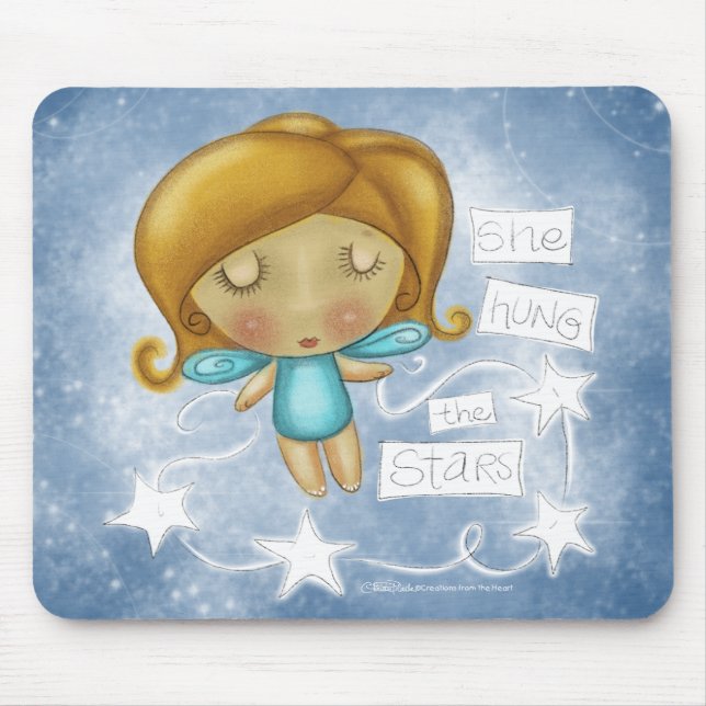 Tapis De Souris Angel accroche les étoiles (Devant)
