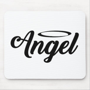 Tapis De Souris Angel Art Cool Texte Graphique Angel Mot Texte Art