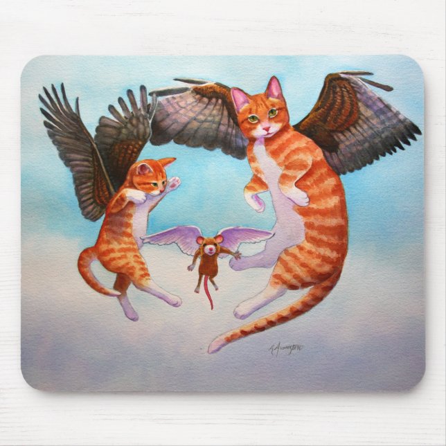 Tapis De Souris Angel Chat et jeu de souris (Devant)