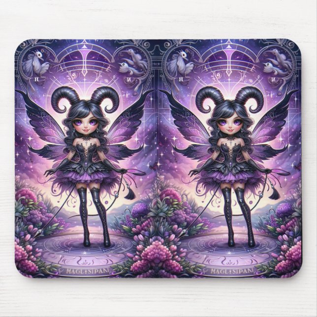 Tapis De Souris Angelina Purple Gothique Fée Scorpio Hornes Zodiac (Devant)