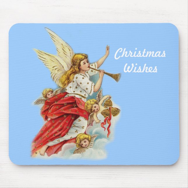 Tapis De Souris Anges de vœux de Noël (Devant)