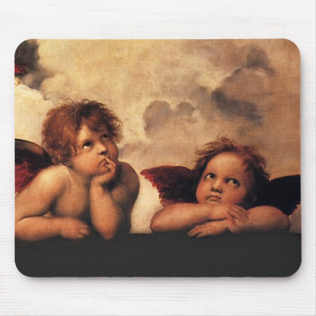 Tapis De Souris Anges Sistine Madonna de Raphael 2 anges (Devant)
