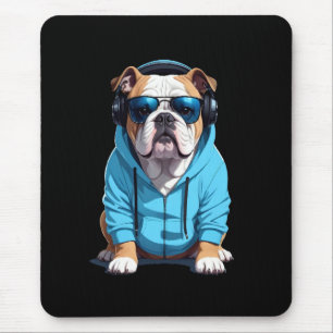 Tapis De Souris Anglais Bulldog Portant un Sweat - shirt à capuche