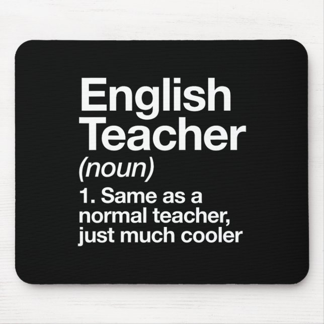 Tapis De Souris Anglais Définition Enseignant S'Amuser Retour À L' (Devant)