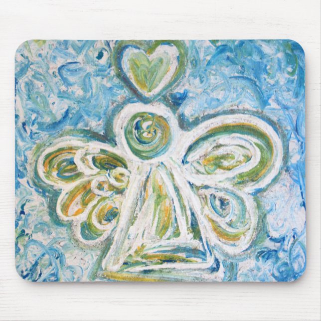 Tapis De Souris Angle bleu doré Mousepad (Devant)