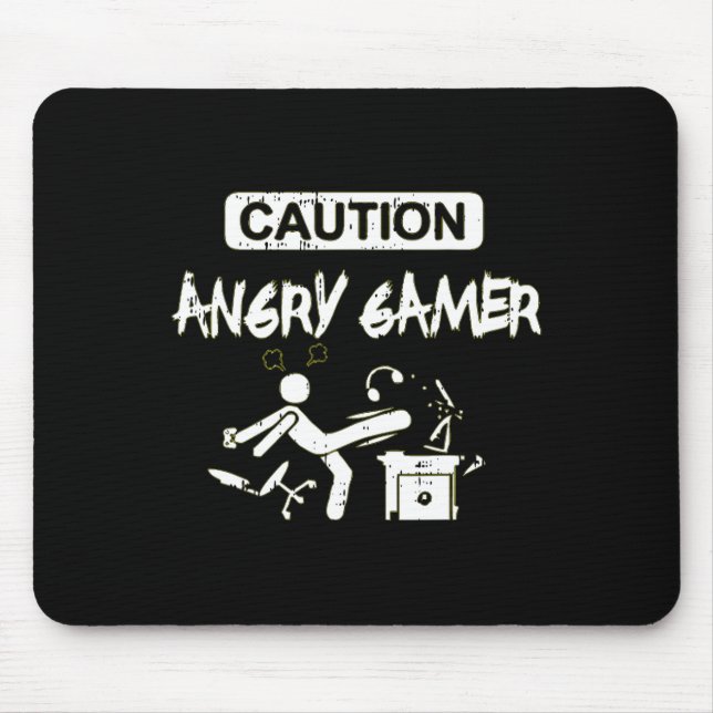 Tapis De Souris Angry Gamer Computer Funny Video Game Gig (Devant)