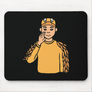Tapis De Souris Animal Asl Gesture main Sourds Acteurs de perte d'