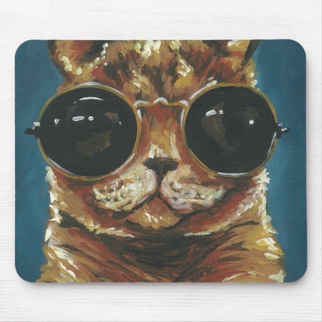 Tapis De Souris Animal Dapper | Kitty dans les lunettes de soleil (Devant)