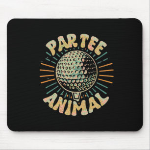 Tapis De Souris Animal de fête drôle golfeur de golf Allons-y Par