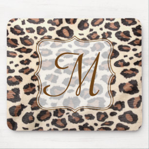 Tapis de souris animal d'initiale de monogramme de