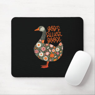 Tapis De Souris Animal drôle mignon Oie la plus idiote du Dieu flo