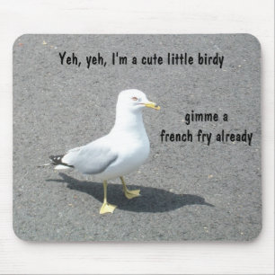 Tapis De Souris Animal grincheux Meme de mouette de Begger