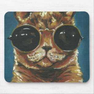 Tapis De Souris Animal pimpant Kitty dans des lunettes de soleil
