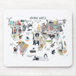 Tapis De Souris Animal World Map