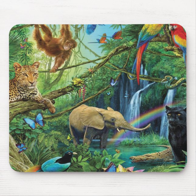 Tapis De Souris Animals living together throw pillow (Devant)