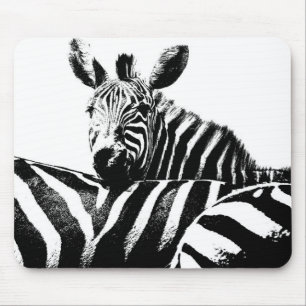 Tapis De Souris Animaux Black White Pop Art Zebras Modèle tendance