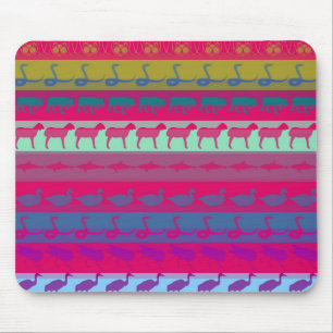 Tapis De Souris Animaux Colorés Rétro Motif Rayures Modernes #9