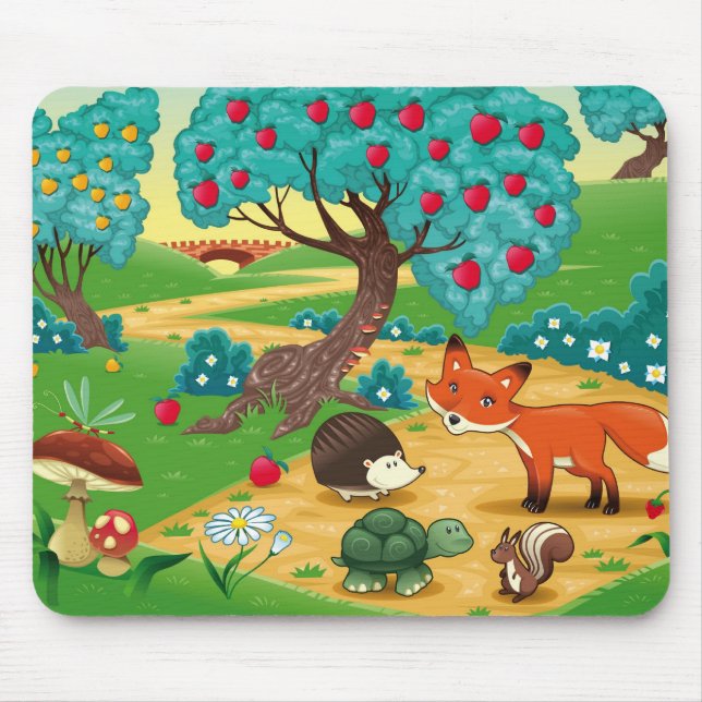 Tapis De Souris Animaux dans le bois (Devant)