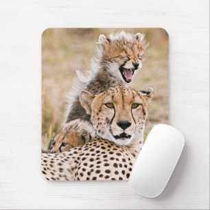 Tapis De Souris Animaux de bébés cutest   Cheetah Cat & Cub